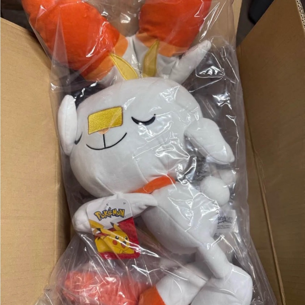 Pokemon Scorbunny Plush with Orange and White